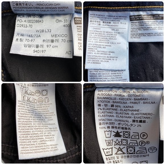 Levi's High Rise Skinny Jeans, Indigo Dark Rinse, sz 28, EUC - Picture 7 of 7